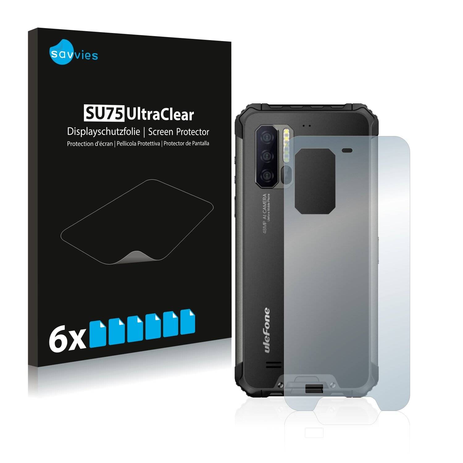 6x Savvies SU75 Displayschutzfolie für Ulefone Armor 7E