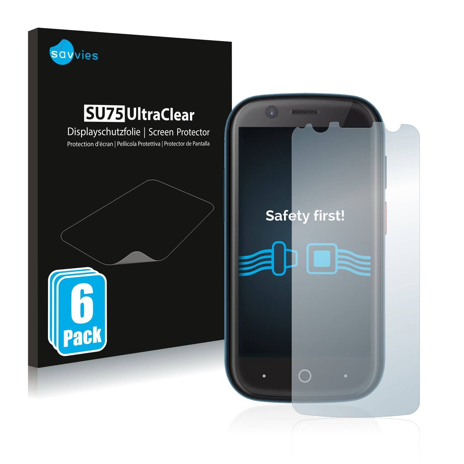 6x Savvies SU75 Displayschutzfolie für Unihertz Jelly