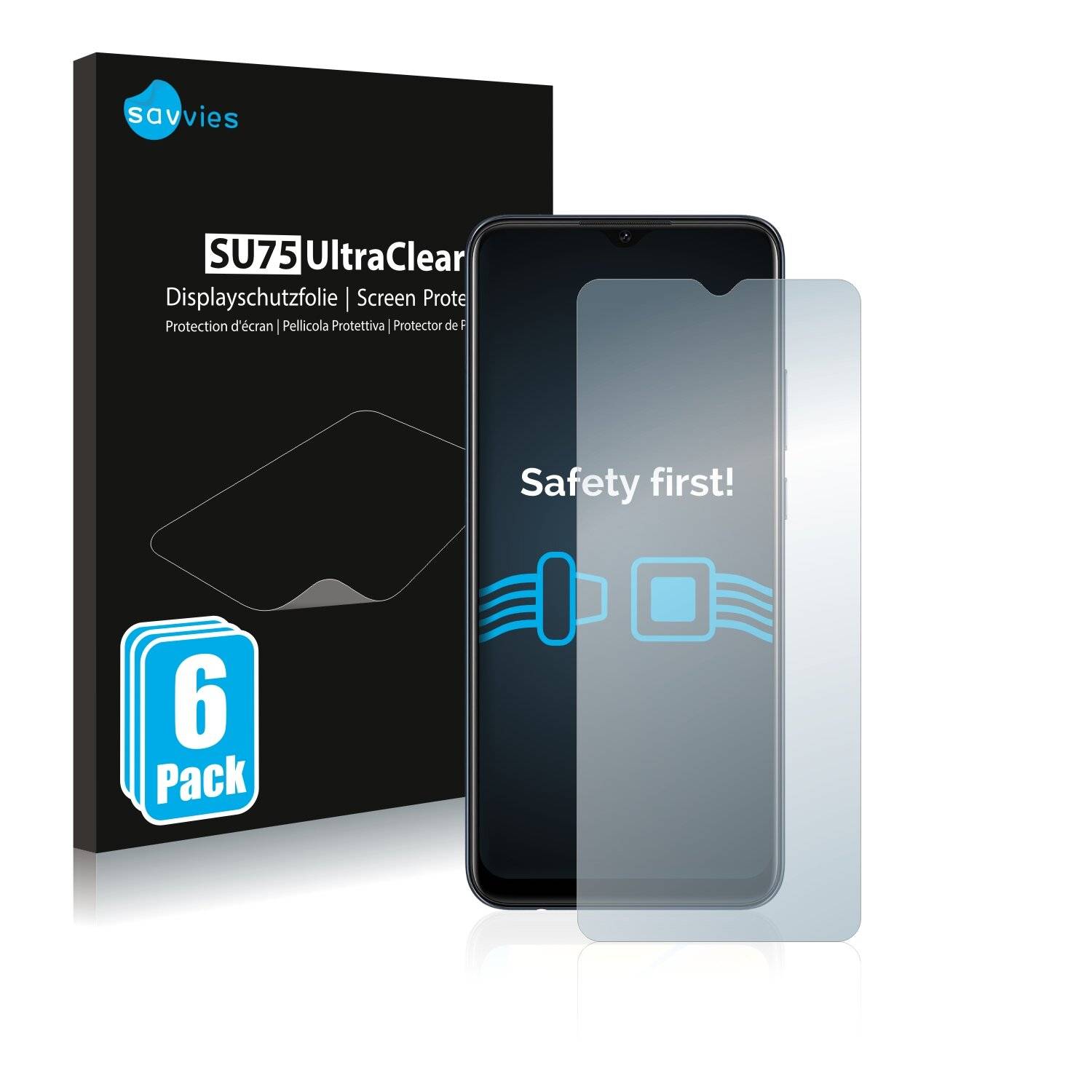 6x Savvies SU75 Displayschutzfolie für Oppo