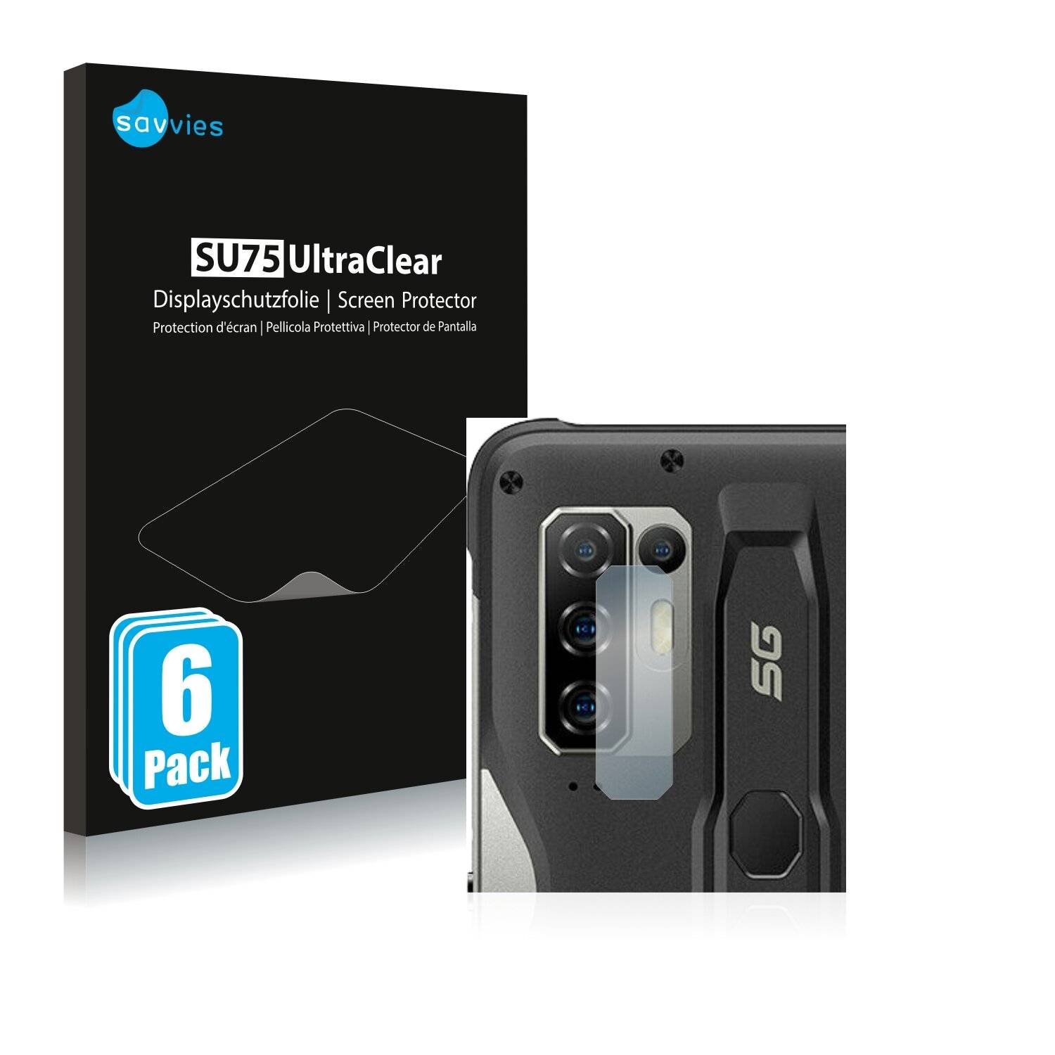 6x Savvies SU75 Displayschutzfolie für Ulefone Armor 10 5G (NUR