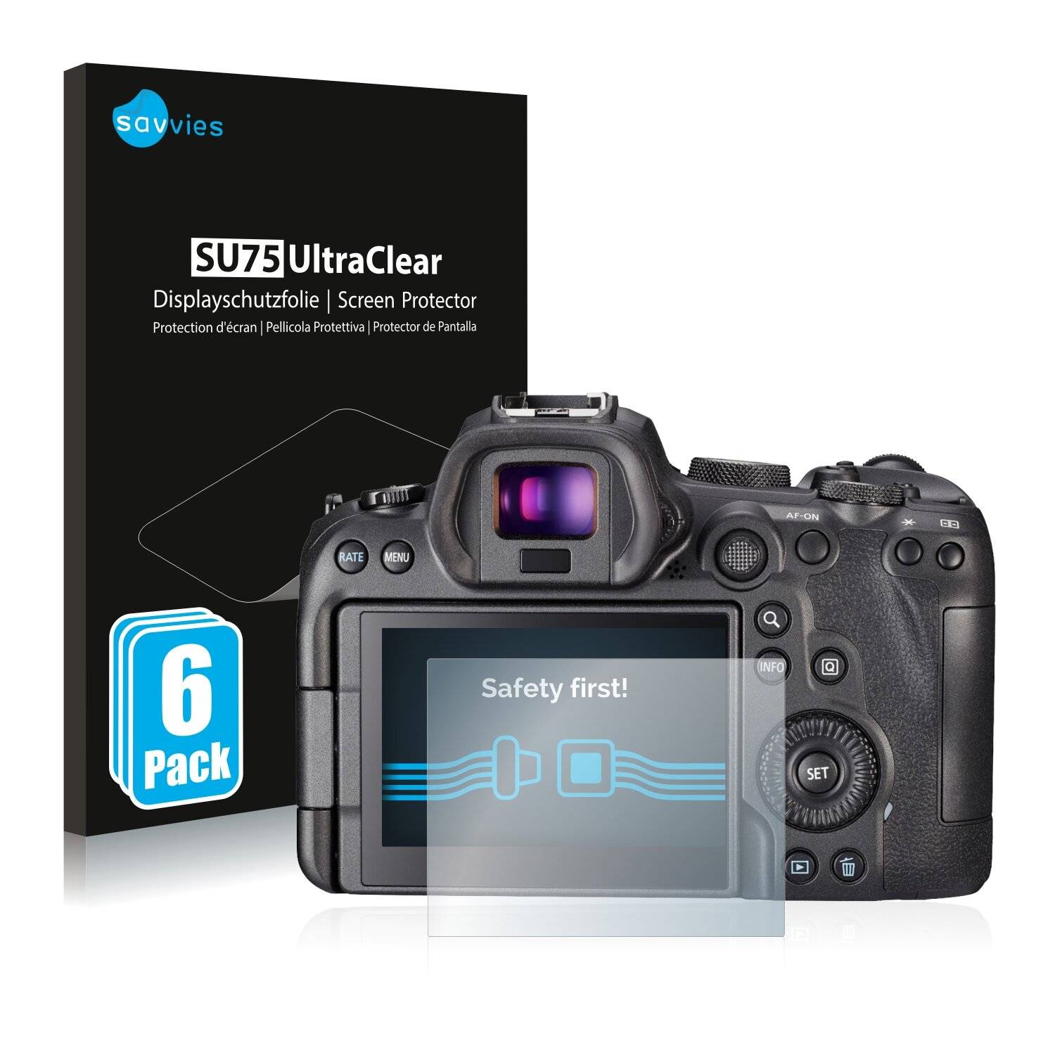 6x Savvies SU75 Displayschutzfolie für Canon EOS
