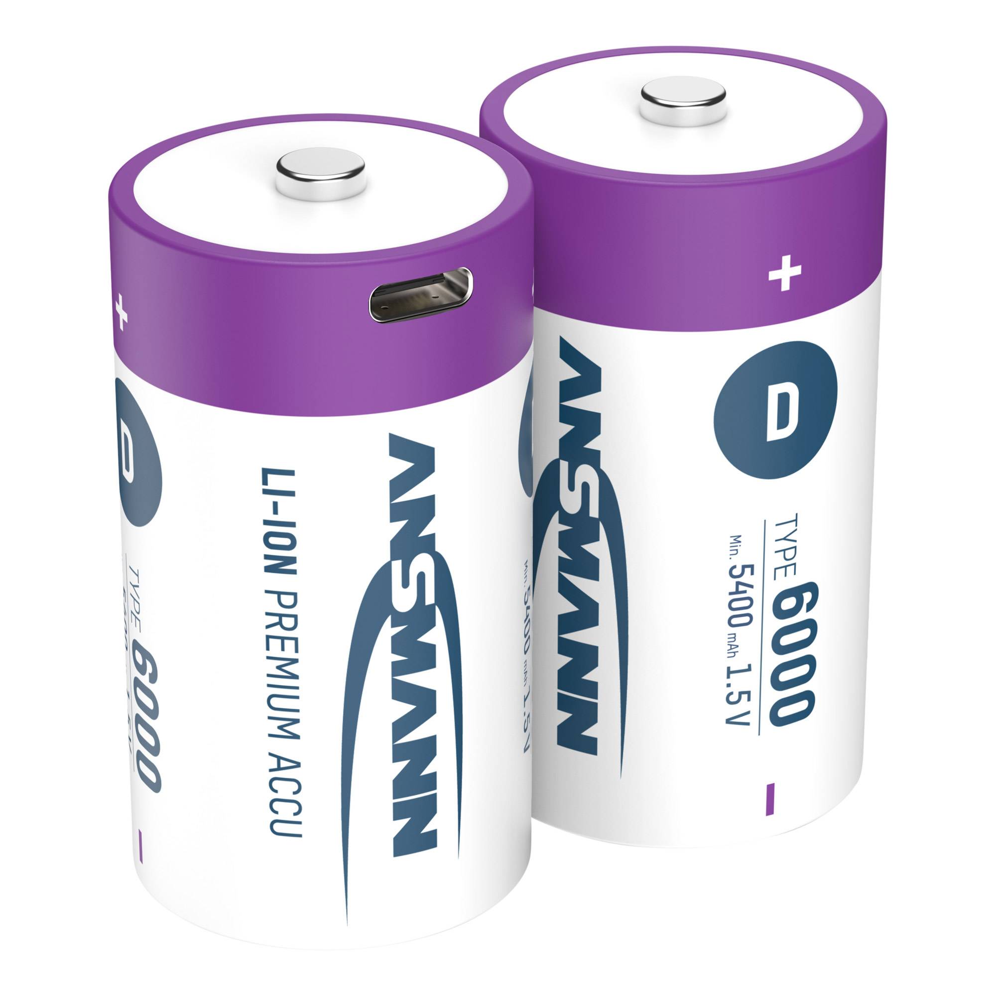 ANSMANN - 1314-0005 Li-Ion Akkus Mono D Typ 6000 - Akku - Mono (D)