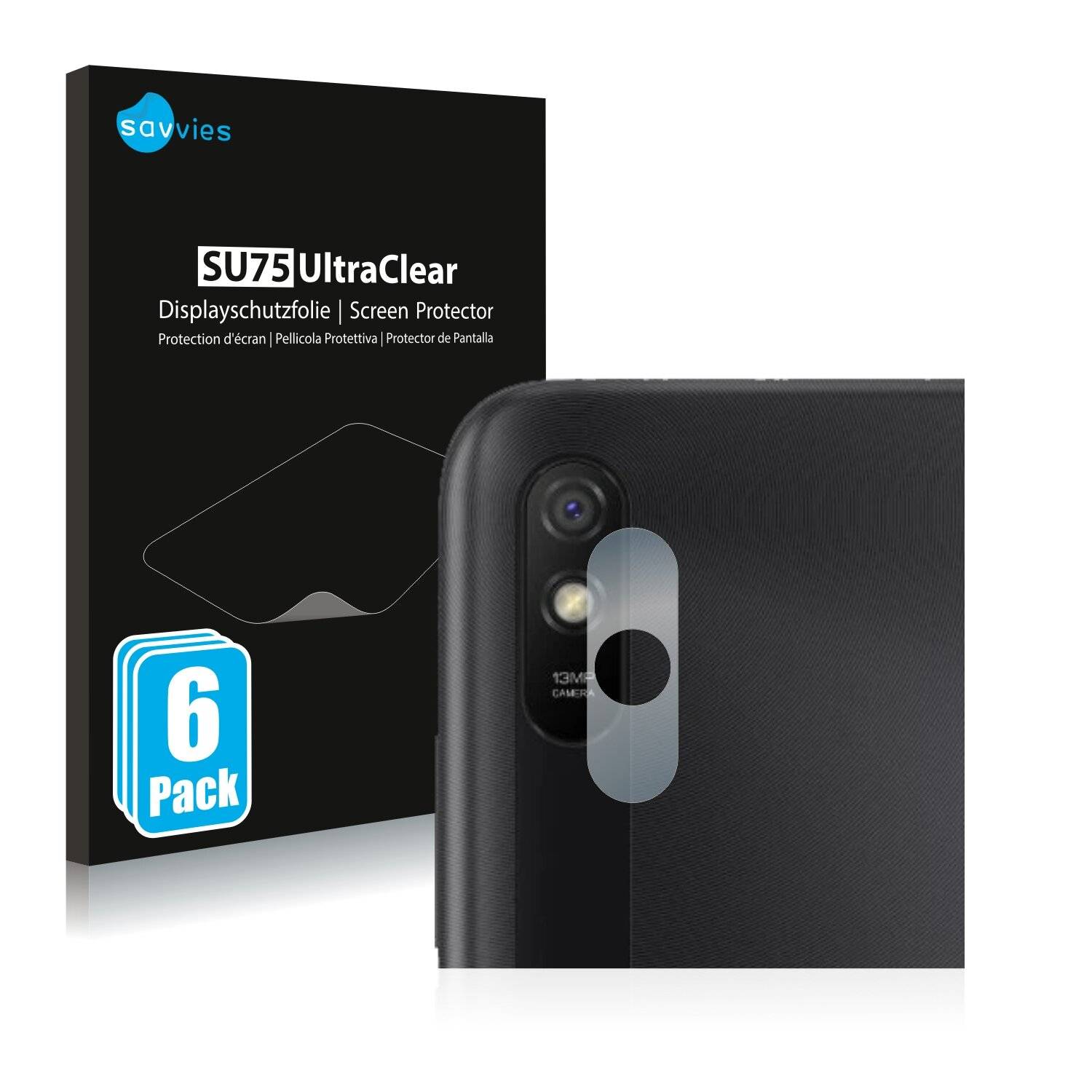 6x Savvies SU75 Displayschutzfolie für Xiaomi Redmi 9A (NUR