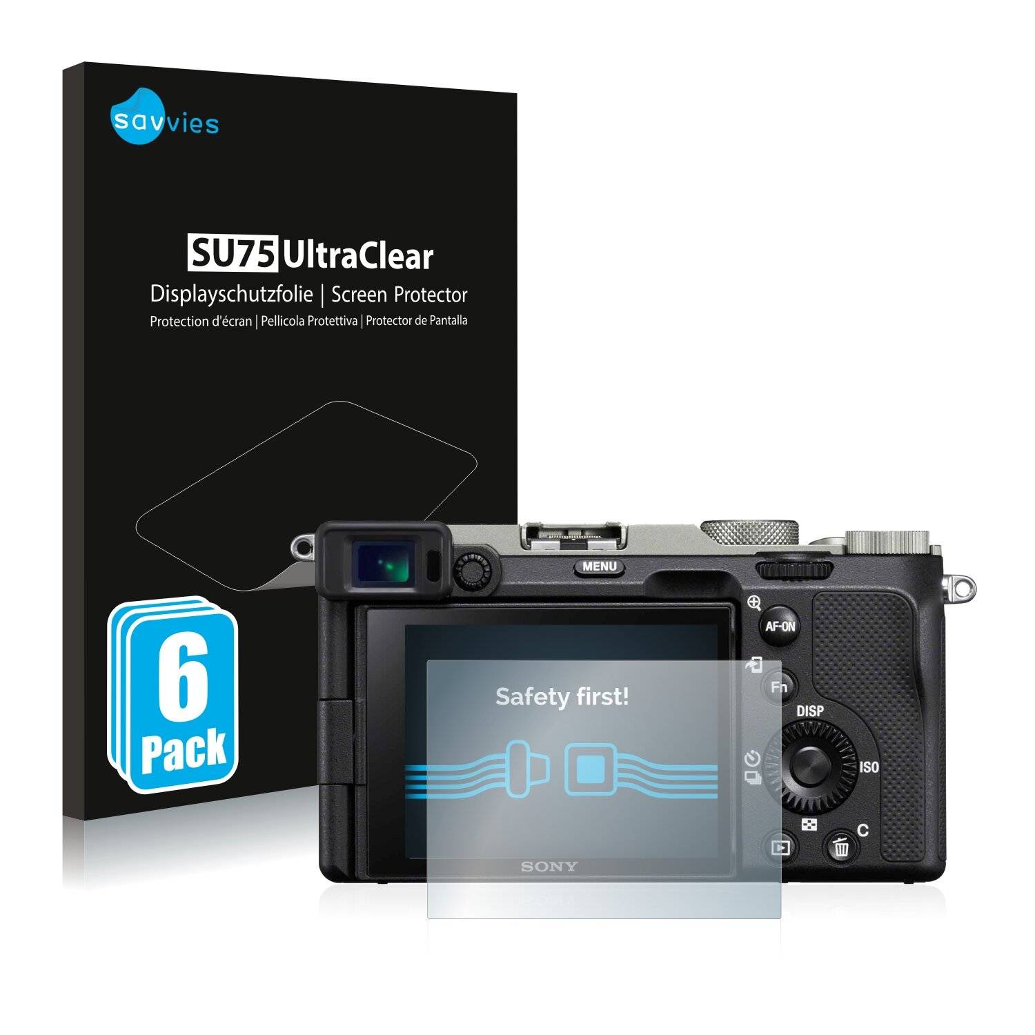 6x Savvies SU75 Displayschutzfolie für Sony Alpha