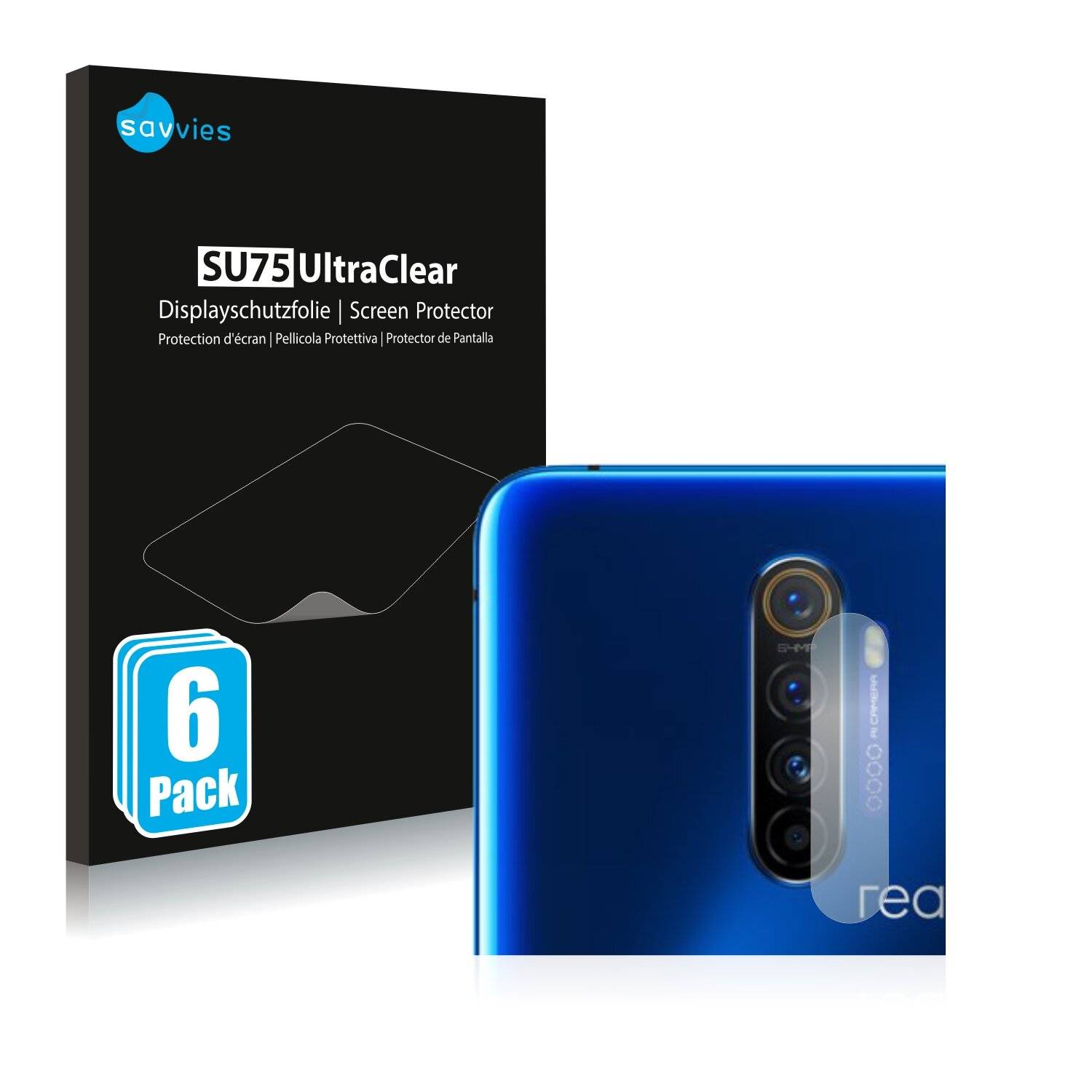 6x Savvies SU75 Displayschutzfolie für Realme X2 Pro (NUR