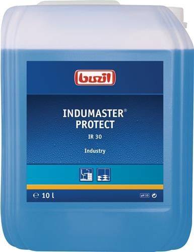 Behälter mit Reinigungsmittel 'Indumaster Protect IR 30' für industrielle Verwendung, mit einem Volumen von 10 Litern.