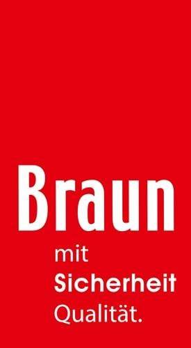 Roter Quadrat mit weißem Text 'Braun mit'.