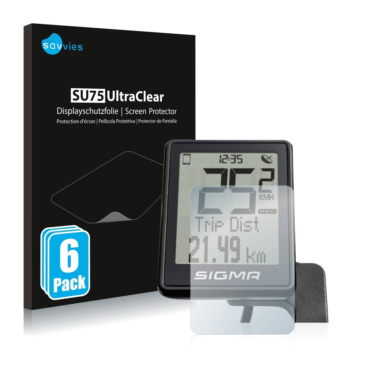 6x Savvies SU75 Displayschutzfolie für Sigma View