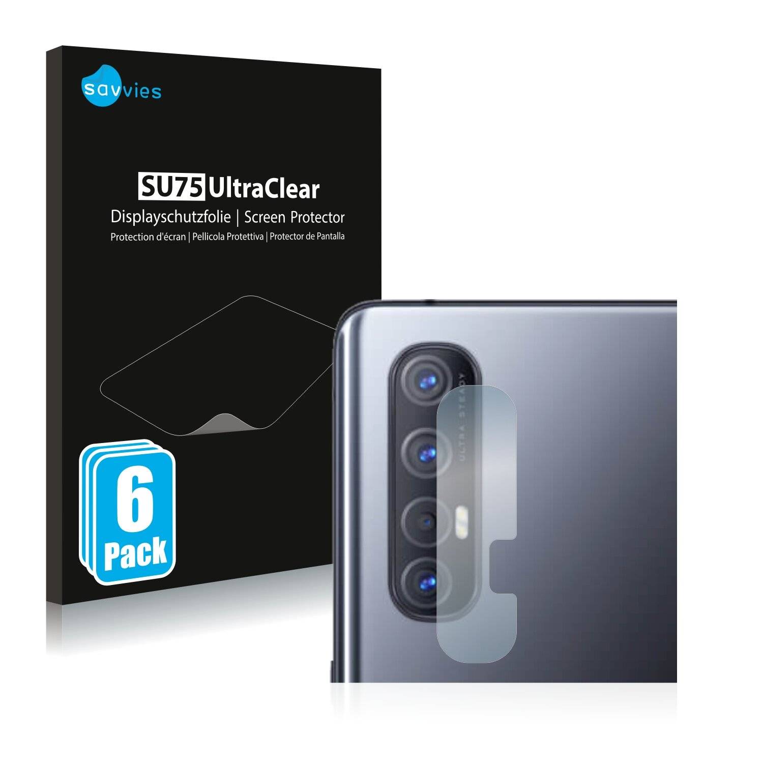 6x Savvies SU75 Displayschutzfolie für Oppo Find X2 Neo (NUR