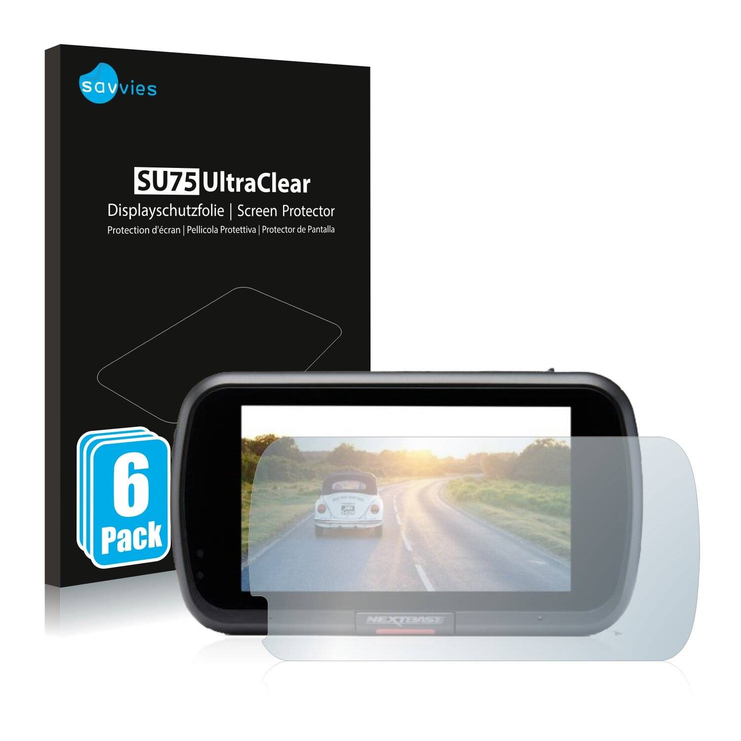 6x Savvies SU75 Displayschutzfolie für Nextbase