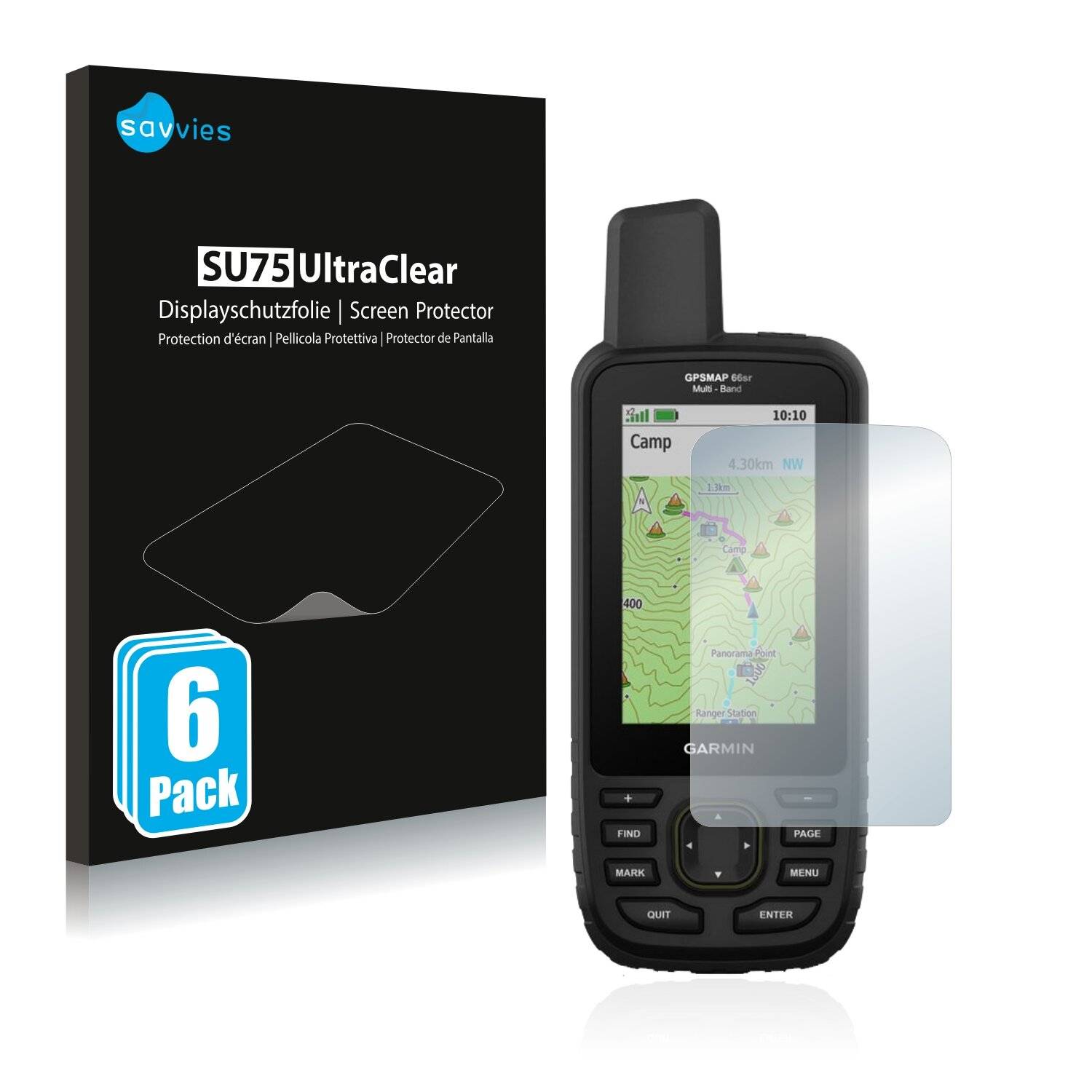 6x Savvies SU75 Displayschutzfolie für Garmin GPSMAP