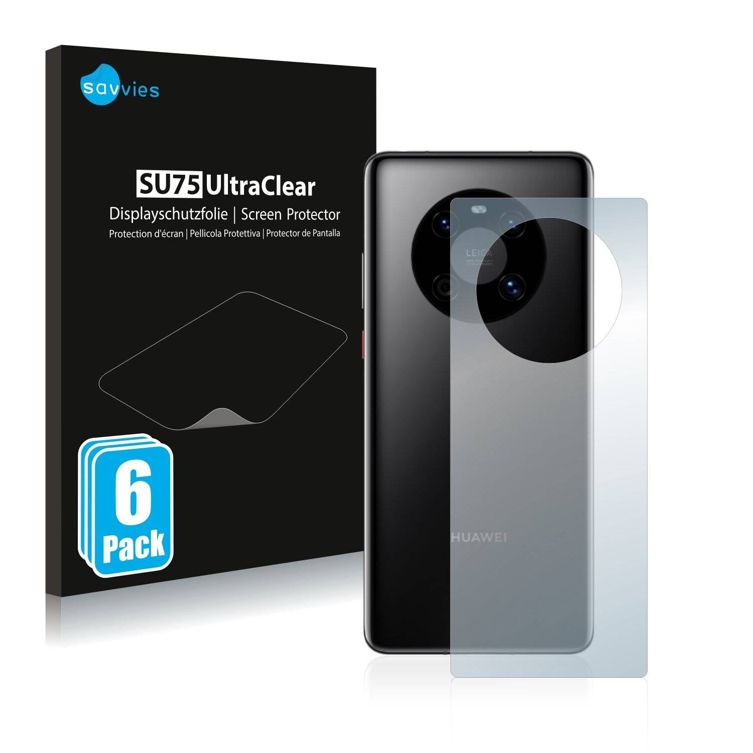 6x Savvies SU75 Displayschutzfolie für Huawei Mate 40 5G