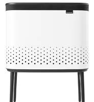 Brabantia Bo Wäschekorb, 60 l, Rechteckig, MDF-Platten, Weiß, Schwarz