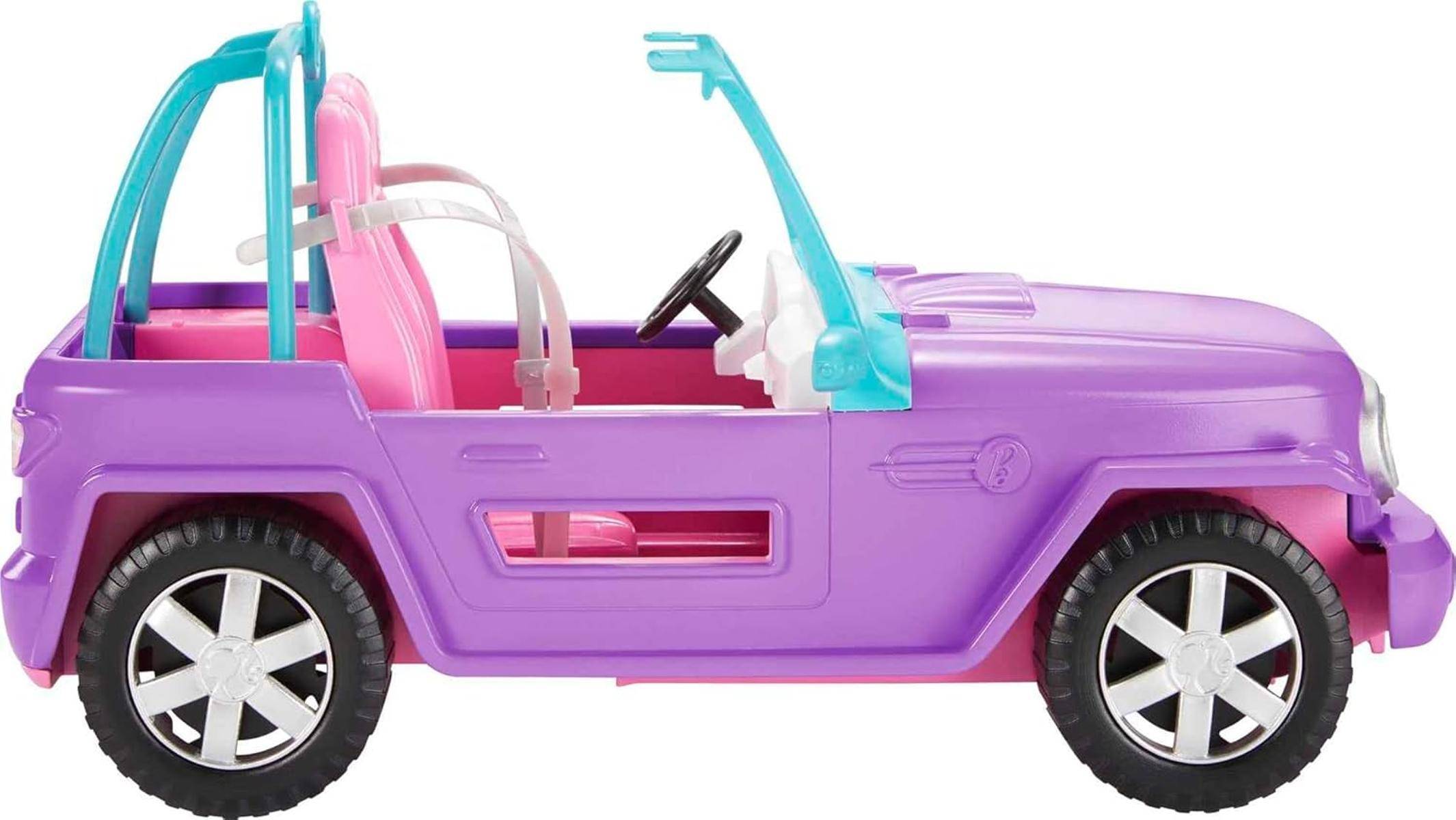Barbie Jeep Convertible lila Jeep bewegliche Räder ohne Puppe GMT46 3+