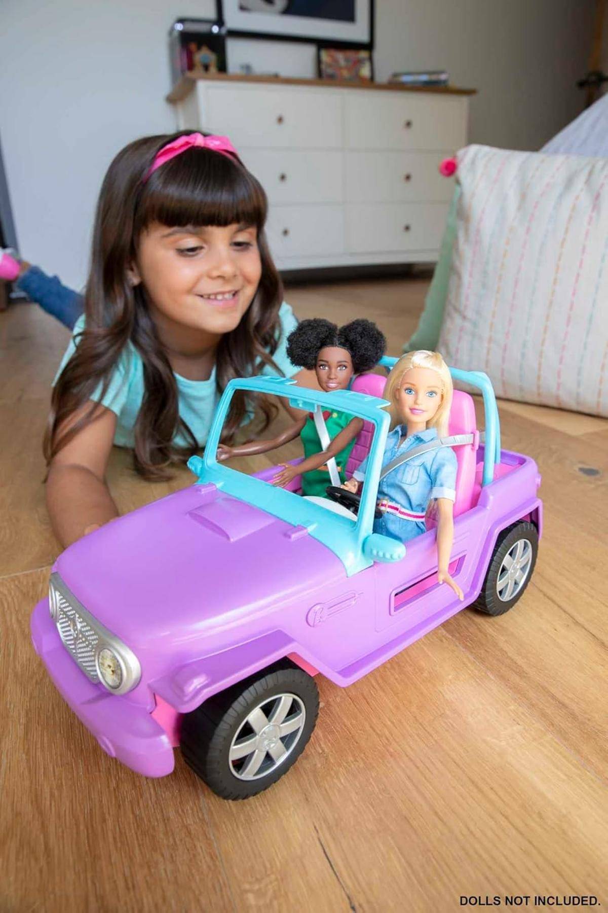 Barbie Jeep Convertible lila Jeep bewegliche Räder ohne Puppe GMT46 3+