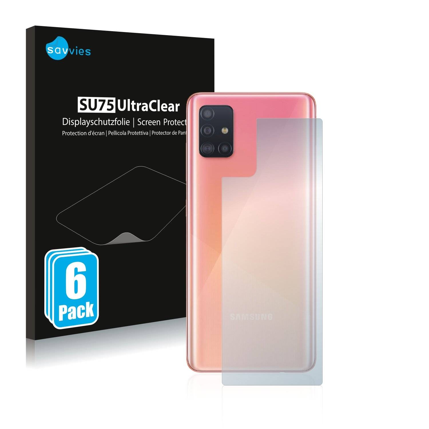 6x Savvies SU75 Displayschutzfolie für Samsung Galaxy A51 5G