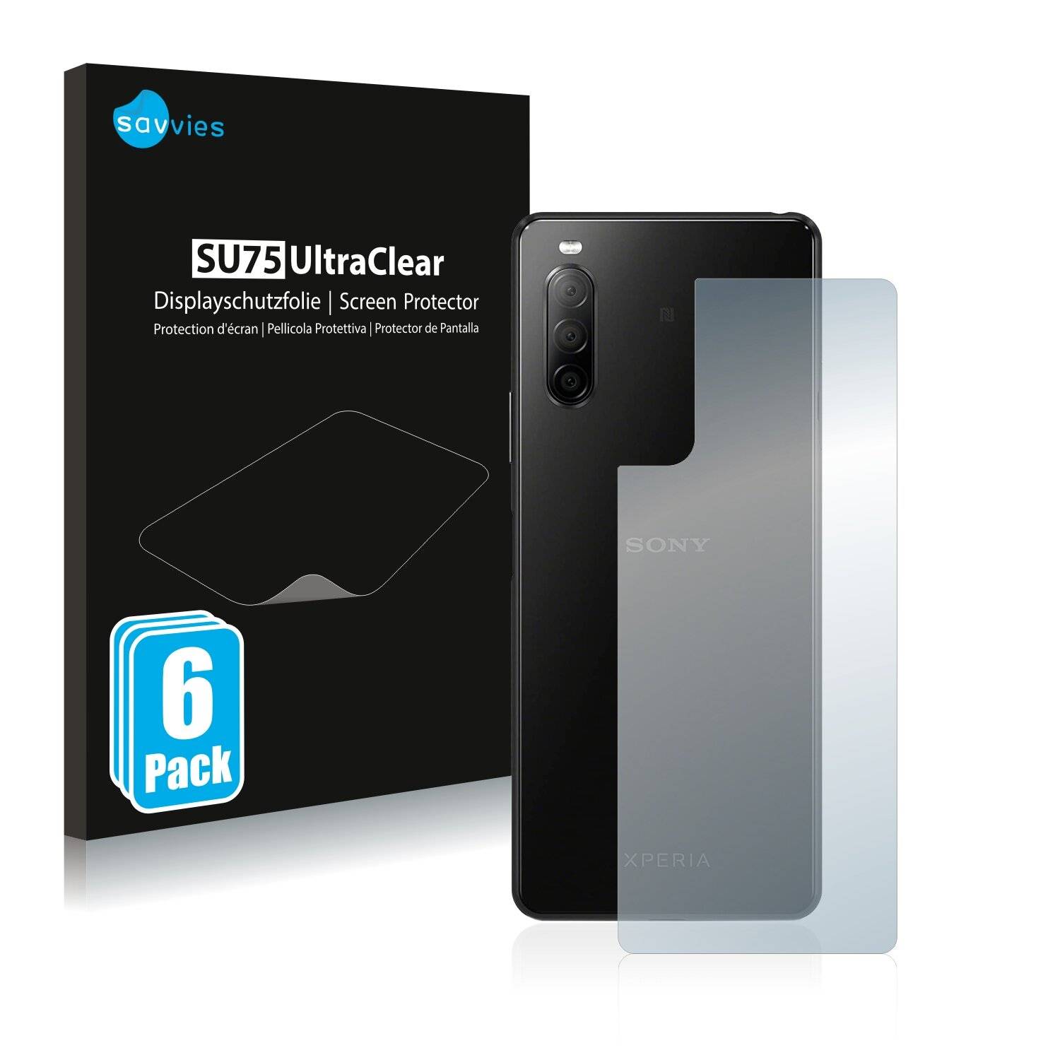 6x Savvies SU75 Displayschutzfolie für Sony Xperia 10 II
