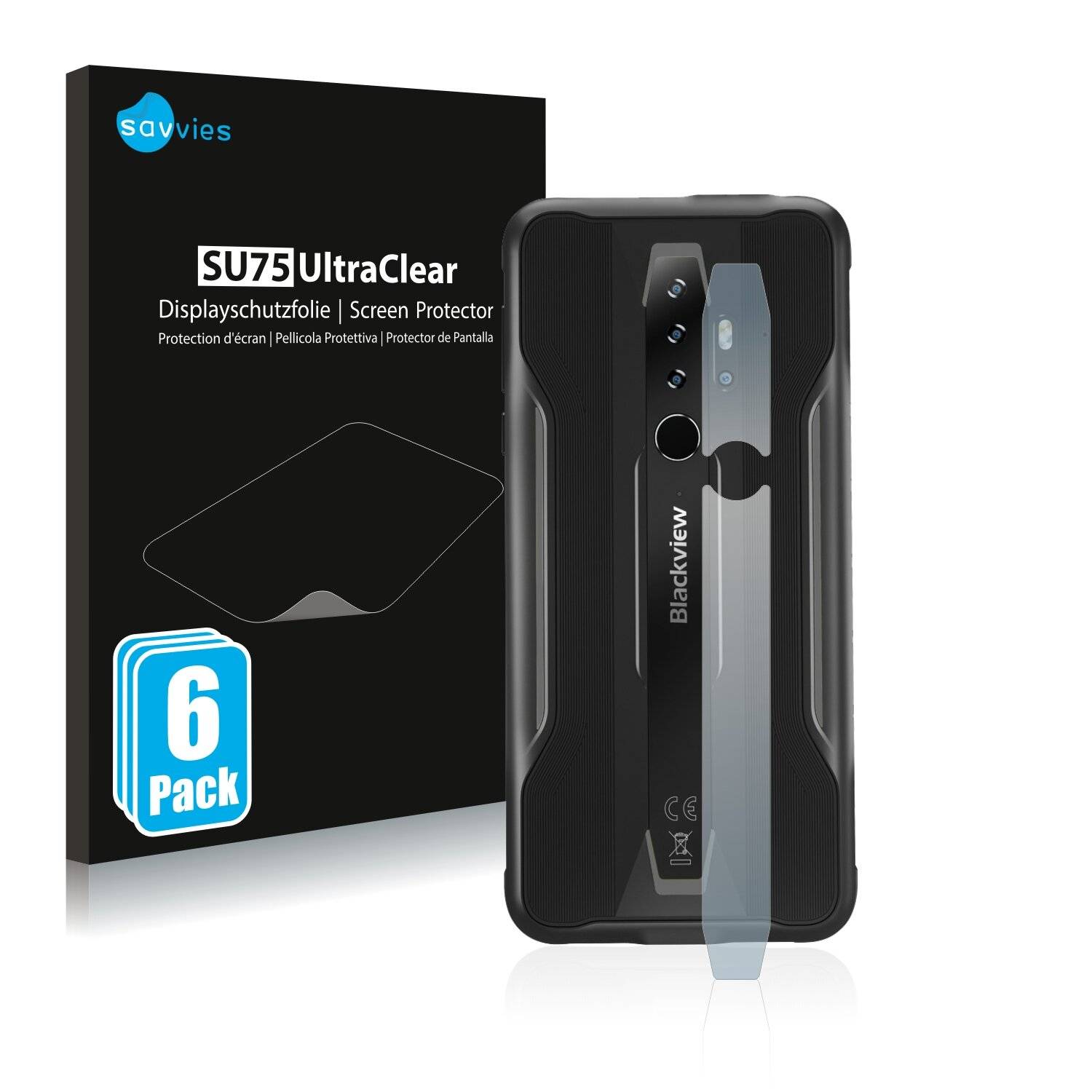 6x Savvies SU75 Displayschutzfolie für Blackview BV6300 Pro (NUR
