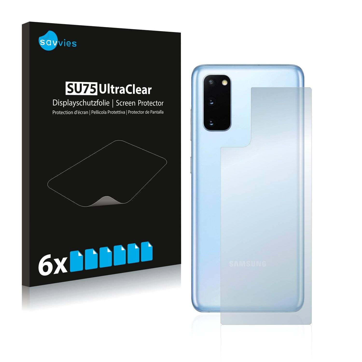 6x Savvies SU75 Displayschutzfolie für Samsung Galaxy S20 5G