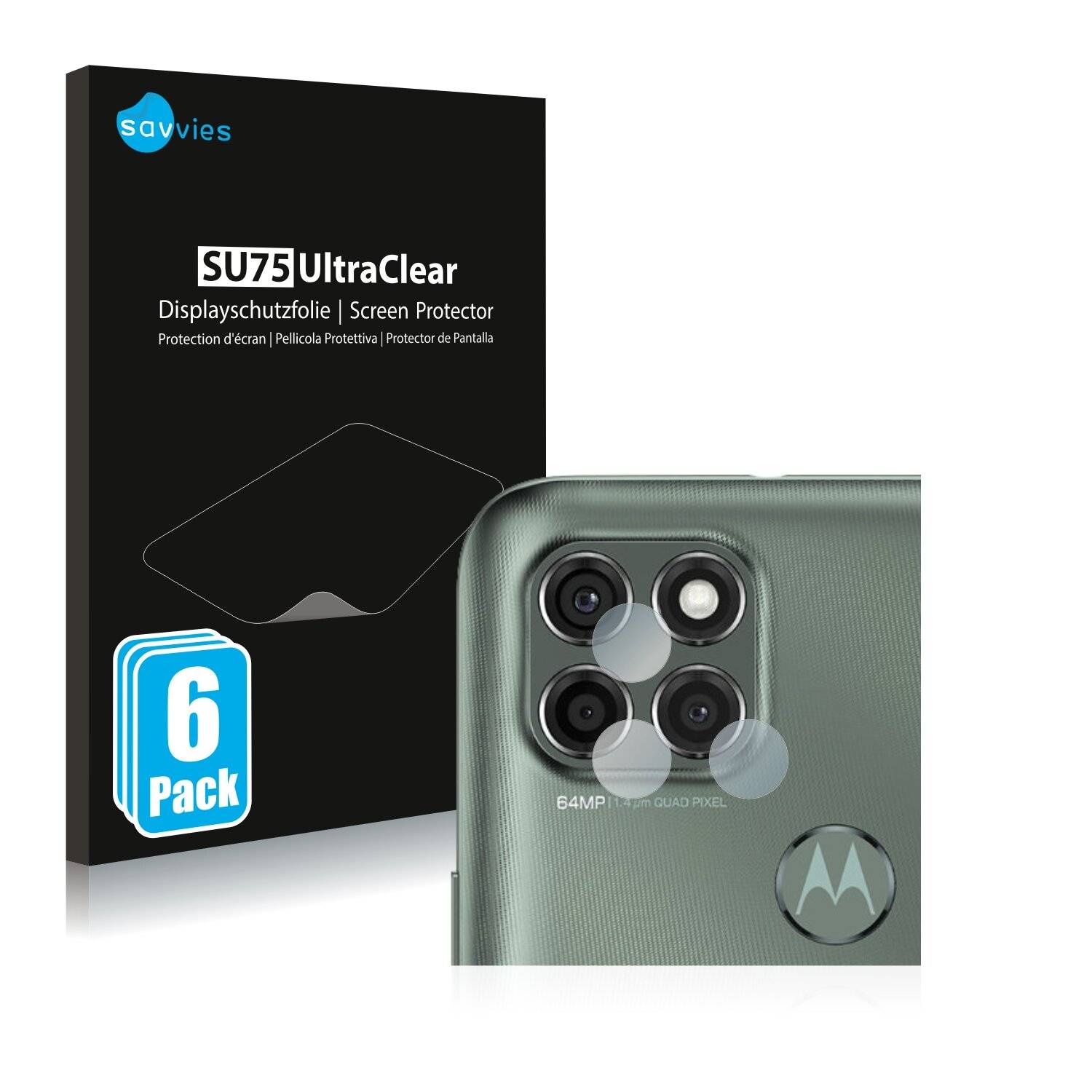 6x Savvies SU75 Displayschutzfolie für Motorola Moto G9 Power (NUR