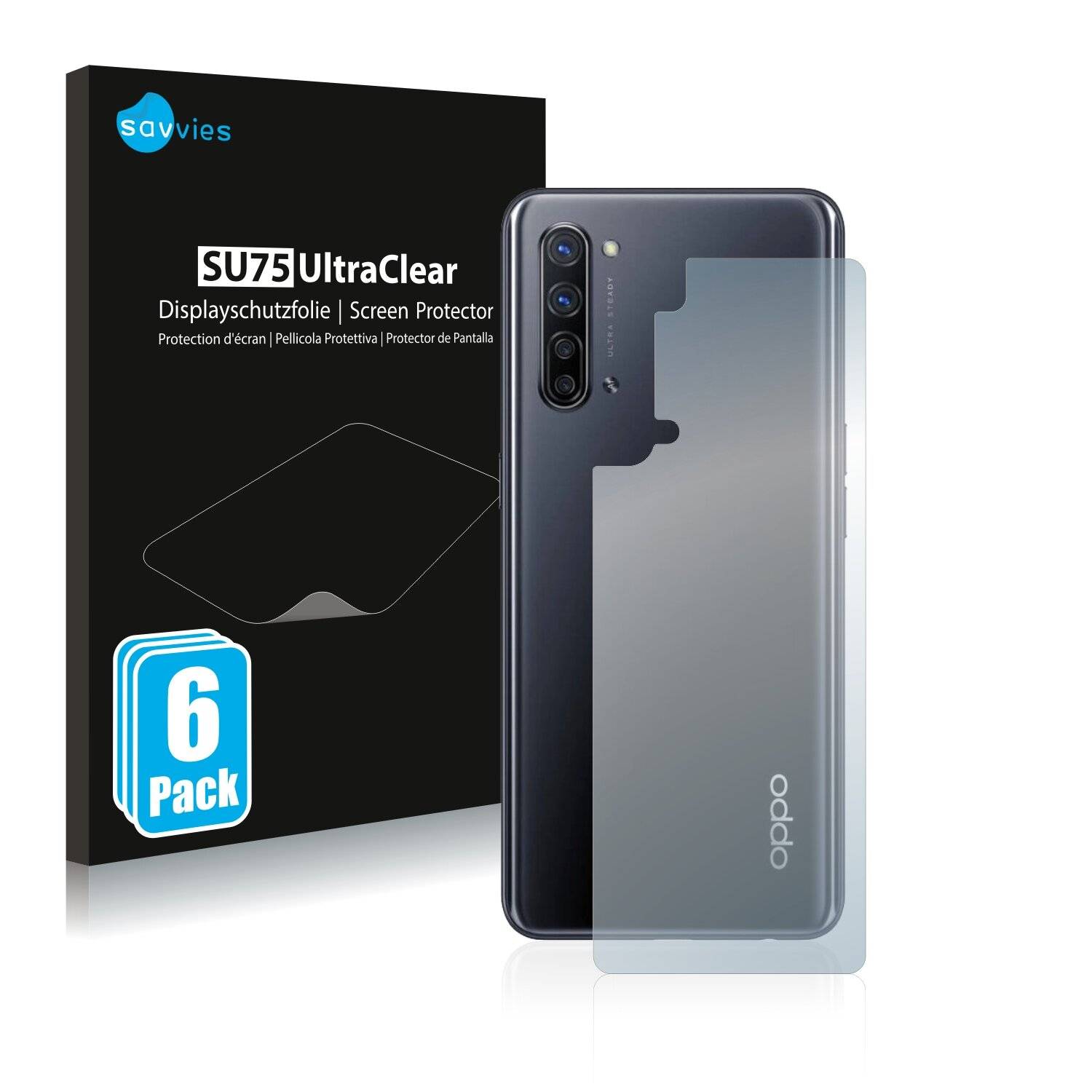 6x Savvies SU75 Displayschutzfolie für Oppo Find X2 Lite