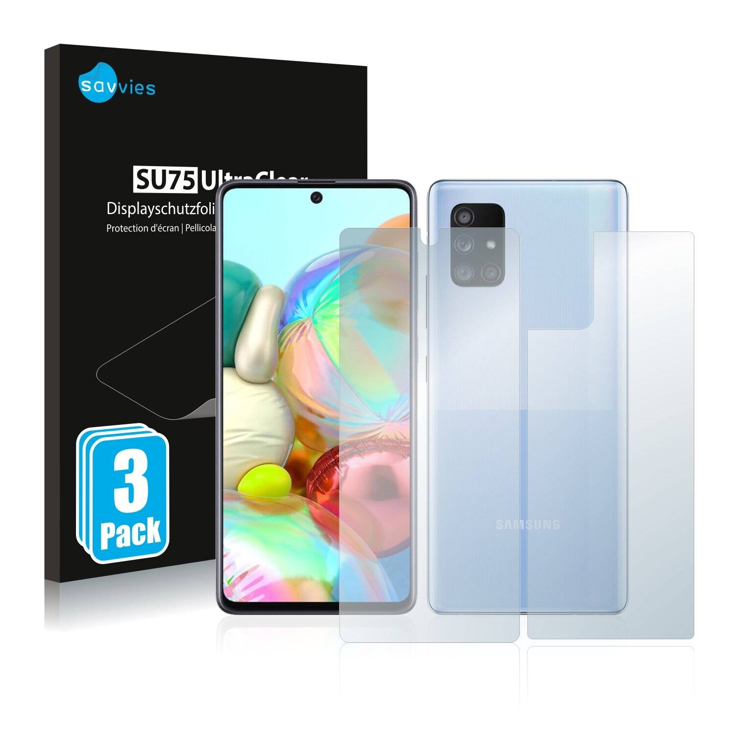 6x Savvies SU75 Displayschutzfolie für Samsung Galaxy A71 5G (Vorder +