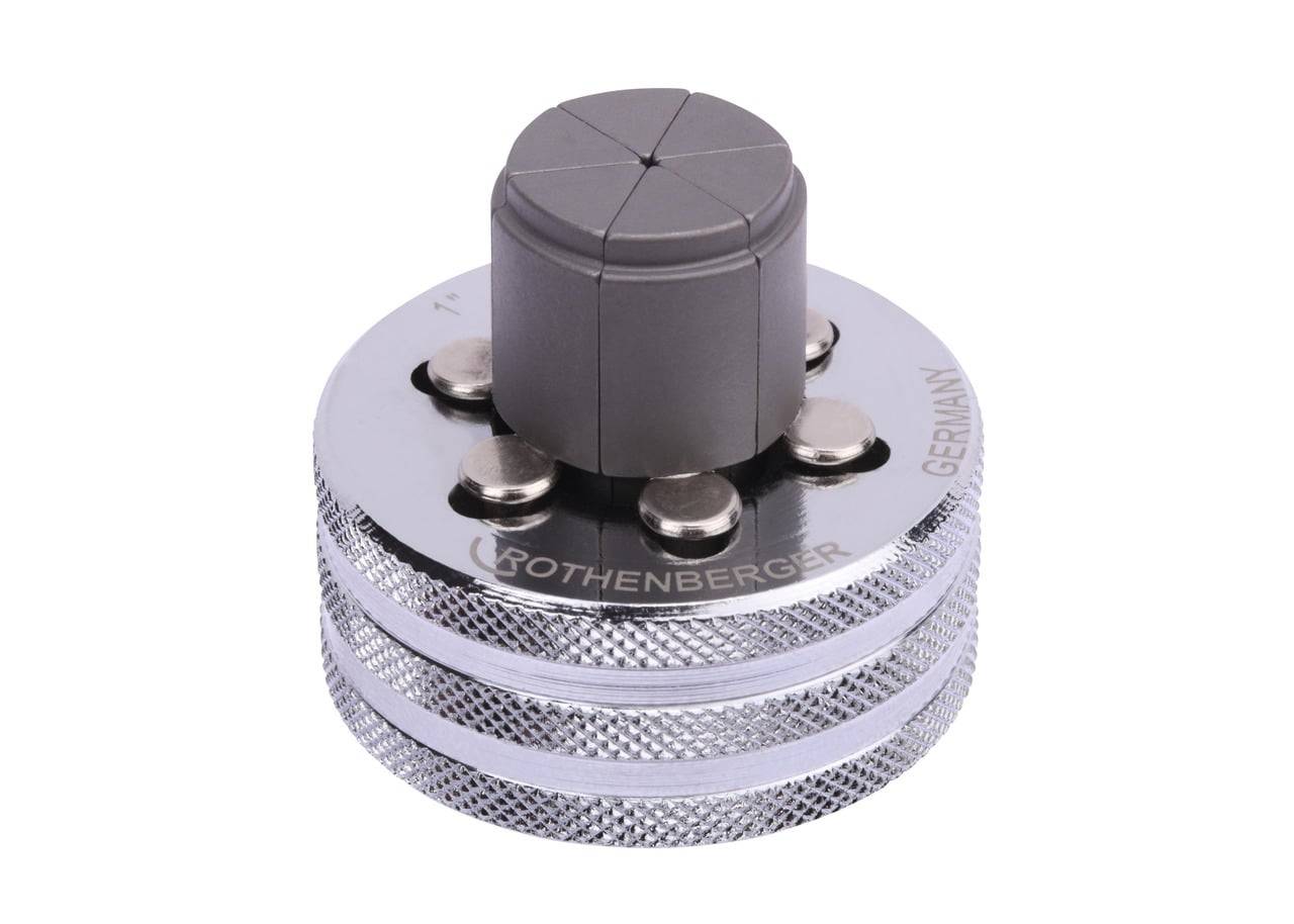 Ein Rothenberger-Rohraufweiter mit Griff und verstellbaren Metallbacken, verwendet zum Aufweiten von Kupfer-, Aluminium- oder dünnwandigen Stahlrohren.