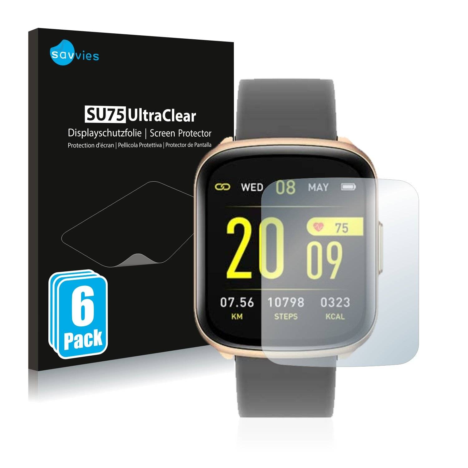 6x Savvies SU75 Displayschutzfolie für Gokoo