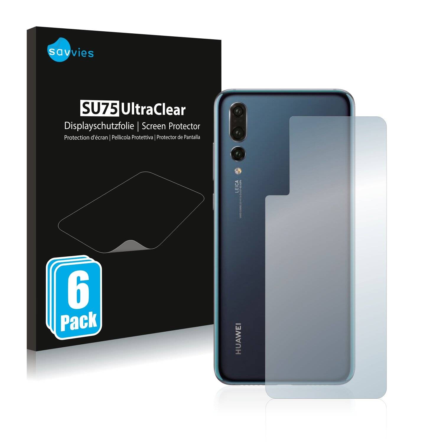 6x Savvies SU75 Displayschutzfolie für Huawei P20 Plus