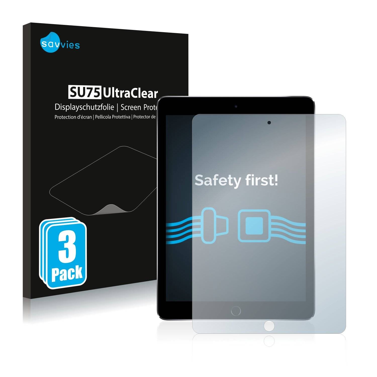 3x Savvies SU75 Displayschutzfolie für Apple iPad Pro 9.7 WiFi Cellular