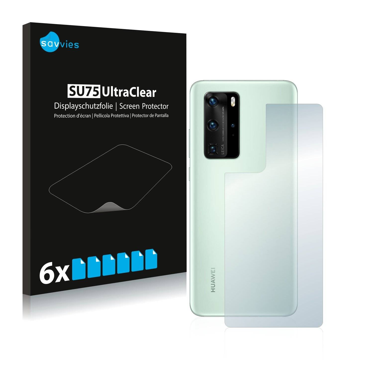 6x Savvies SU75 Displayschutzfolie für Huawei P40