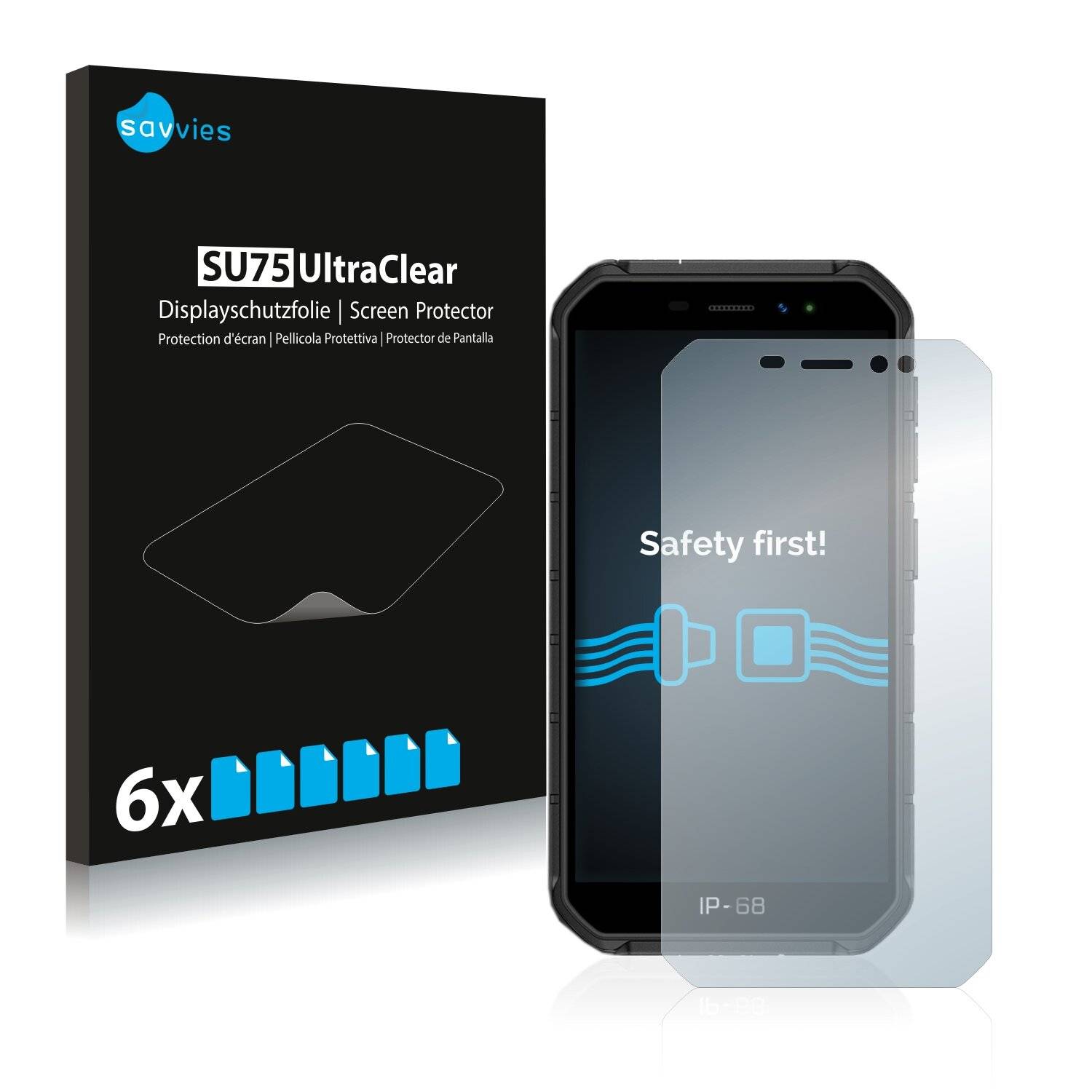 6x Savvies SU75 Displayschutzfolie für Ulefone Armor