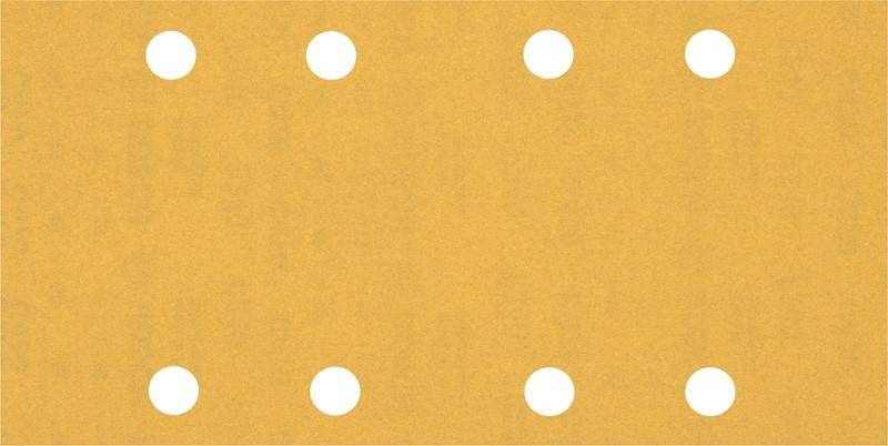 Ein quadratisches Stück gelben Schweizer Käses mit vier gleichmäßig verteilten runden Löchern.