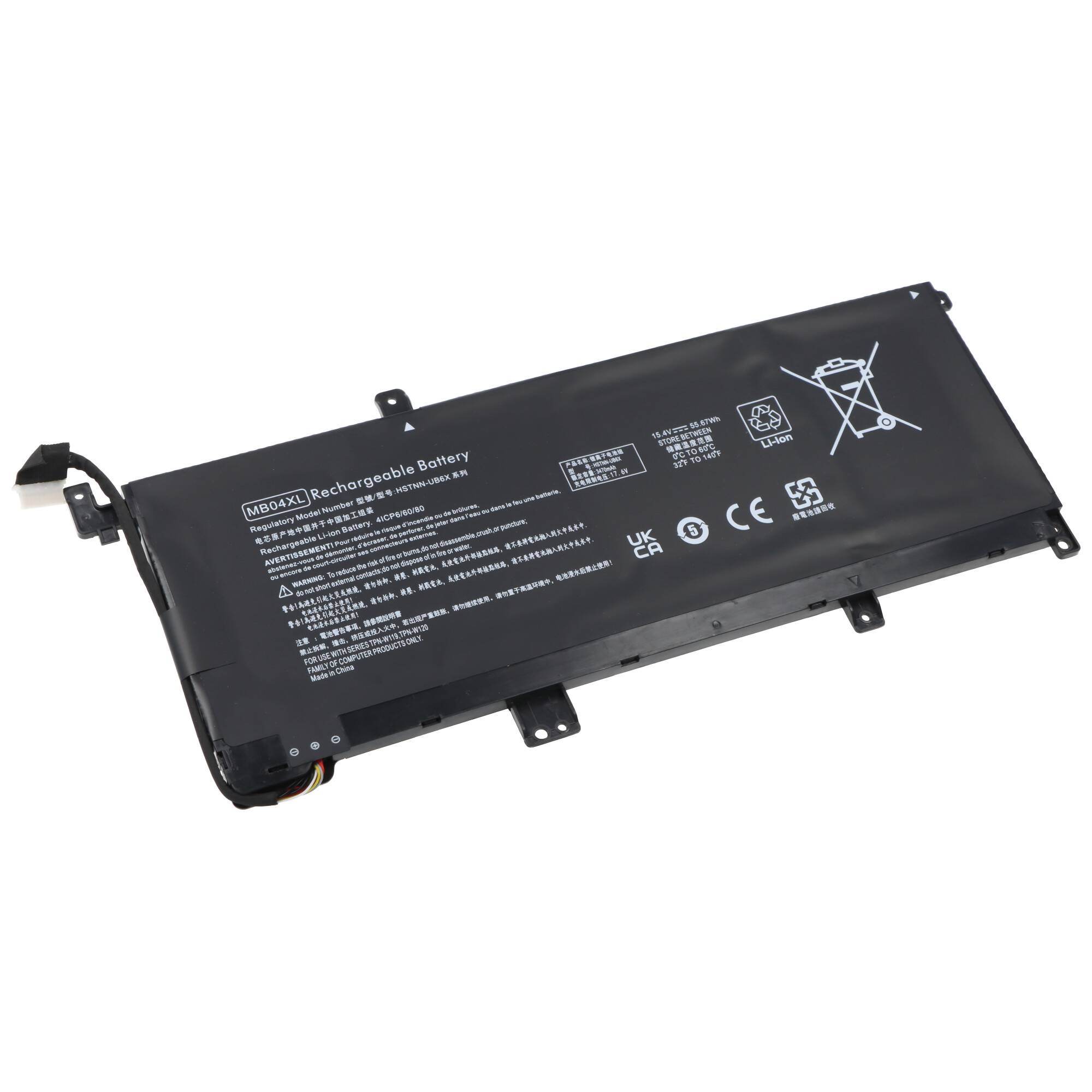 Akku passend für HP Envy X360 AQ100, Li-Polymer, 15,4V, 3600mAh, 55,7Wh, schwarz