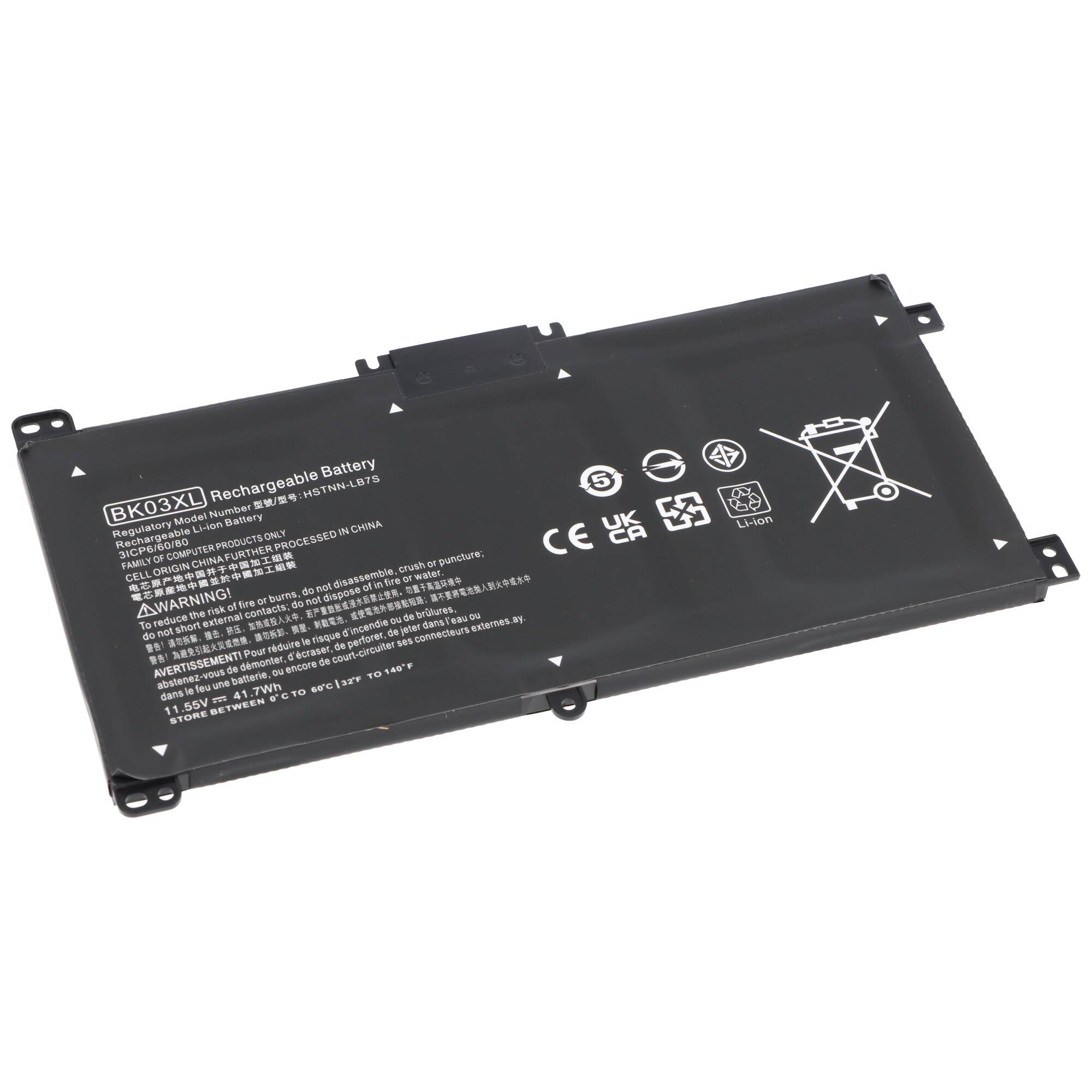 Akku passend für HP Pavilion X360 14-BA series, Li-Polymer, 11,55V, 3650mAh, 42Wh, schwarz