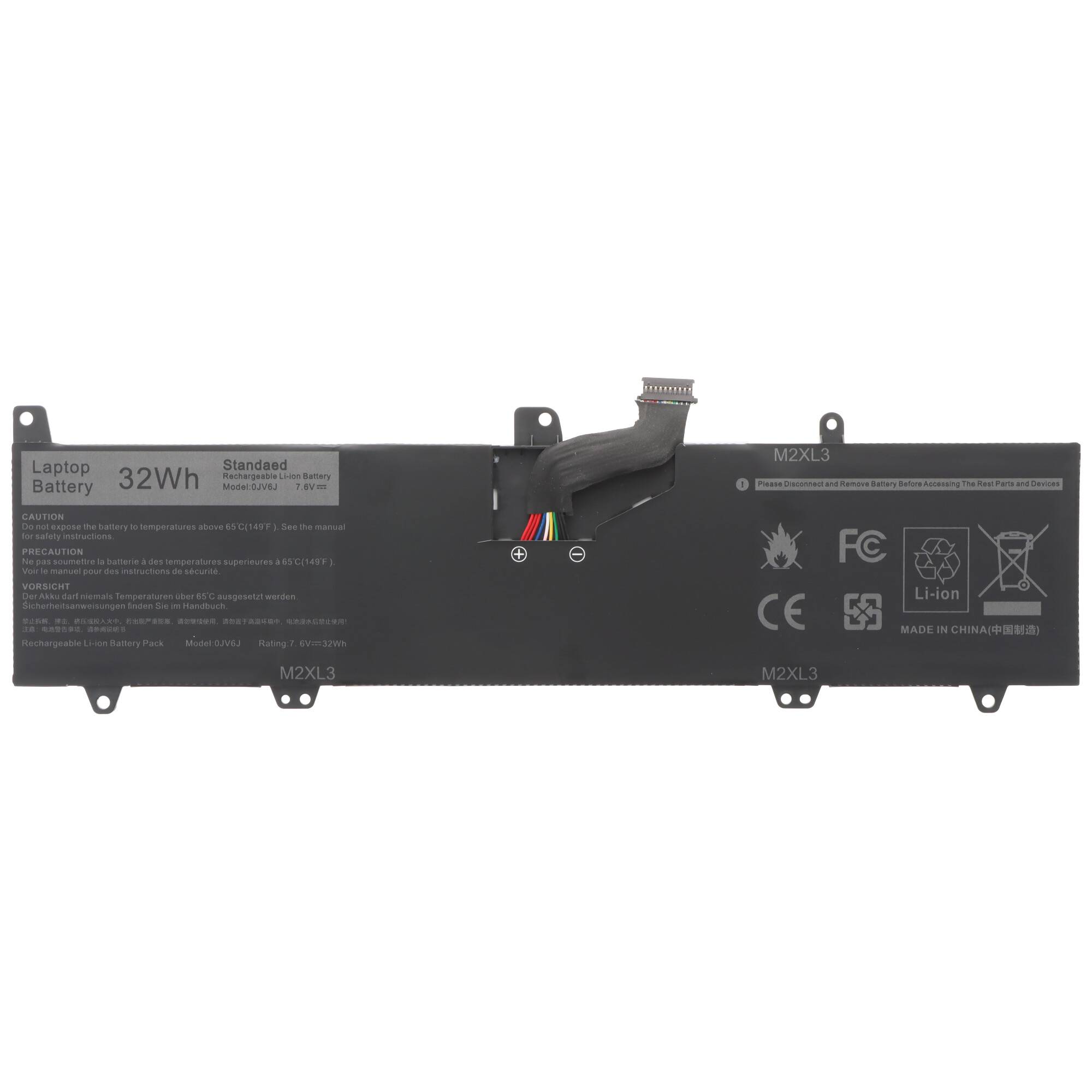 Akku passend für Dell Inspirion 11 3000 series, Li-Polymer, 7,6V, 4200mAh, 32Wh, schwarz