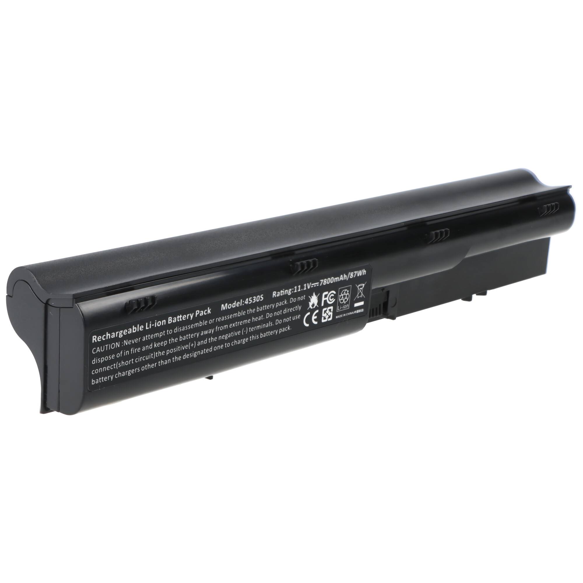 Akku passend für HP ProBook 4330s, 4530s, Li-ion, 11,1V, 7800mAh, 86,6Wh, schwarz