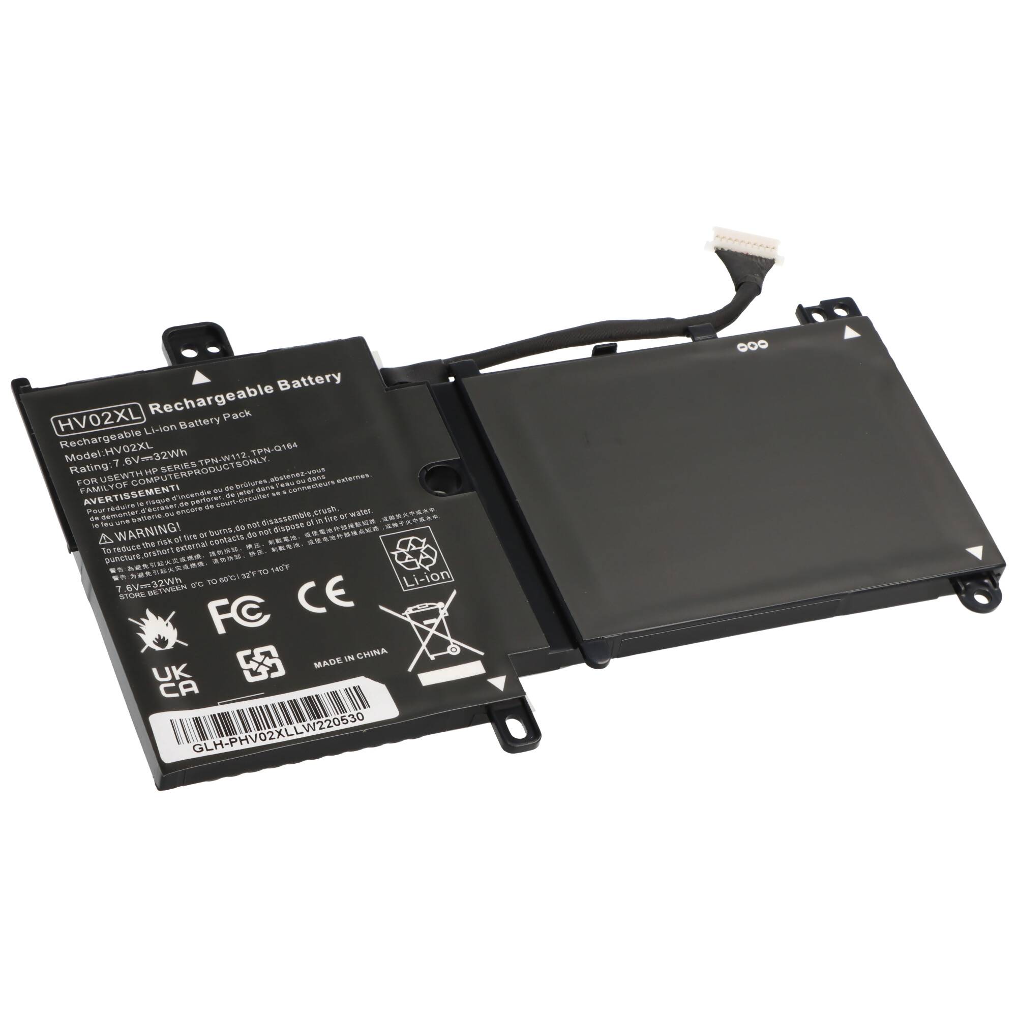 Akku passend für HP Pavilion X360 11-K, Li-Polymer, 7,6V, 4200mAh, 32Wh, schwarz