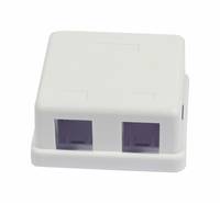 SYNERGY 21 - Keystone Modulträger AP Dosen für 2xTP-Modul Reinweiss