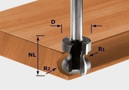Festool Griffleistenfräser HW Schaft 8 mm HW S8 D22/16/R2,5+6 - 491140