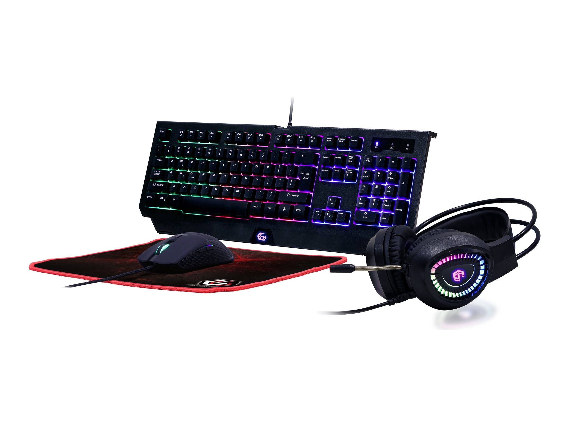 Gembird GMB Gaming Phantom GGS-UMGL4-01 - Set aus Tastatur, Maus, Headset und Mauspad