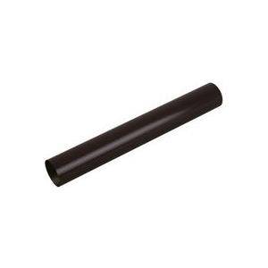 Ein zylindrisches schwarzes Rohr, horizontal gegen einen weißen Hintergrund positioniert.