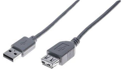 USB 2.0 Verlängerungskabel, USB St. A/ USB Bu. A, grau, 1,8 m