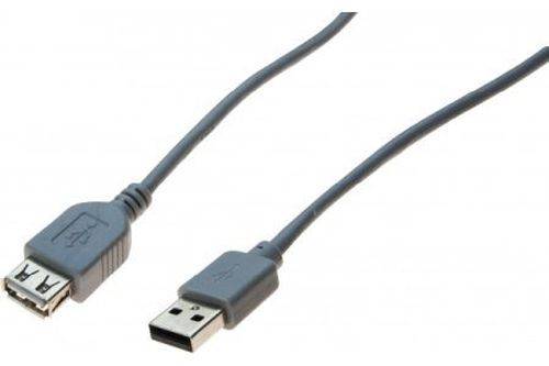 USB 2.0 Verlängerungskabel, USB St. A/ USB Bu. A, anthrazit, 3,0 m