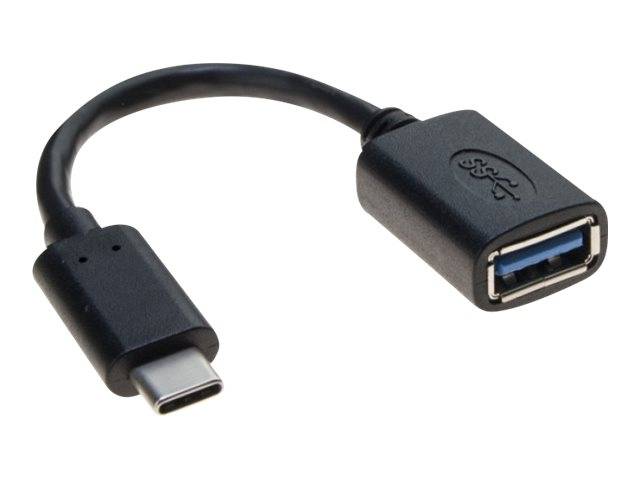 USB-C-Stecker auf USB-A-Buchse Adapterkabel auf weißem Hintergrund
