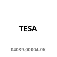 Das Bild zeigt das Wort 'TESA' mit der Nummer '04089-00004-06' darunter, zentriert auf einem einfarbigen weißen Hintergrund.