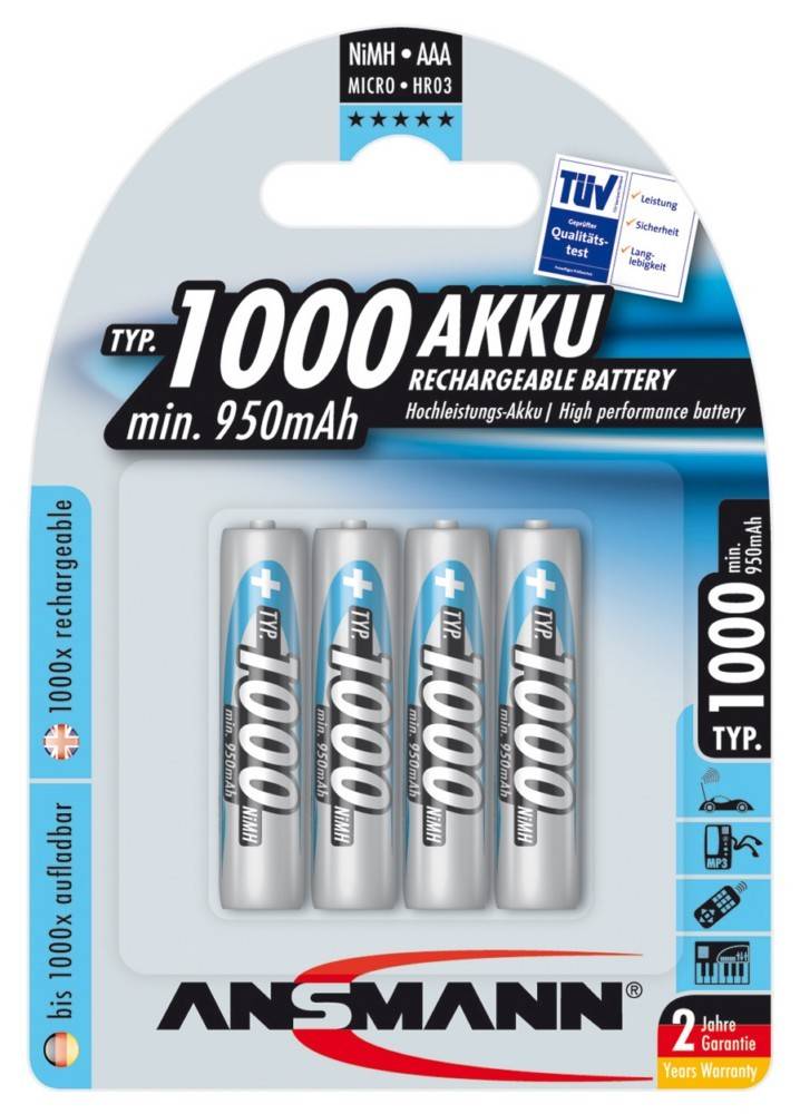 Hückmann Akku 1,2V Micro AAA Ni-MH Micro(VE 4)