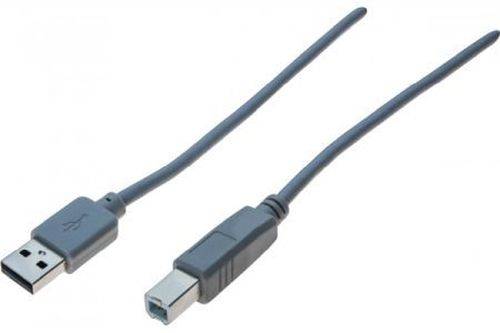 USB 2.0 High Speed Kabel, USB St. A/ USB St. B, anthrazit, 5,0 m