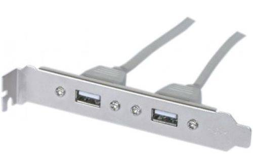 USB 2.0 Slot Adapter, 2x USB Buchse A / 2x 5pol Buchse, ca. 0,25 m