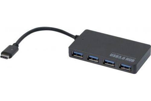 USB Hub, 4 Ports USB 3.0 Typ A, mit integriertem USB 3.1 Typ C Anschlusskabel